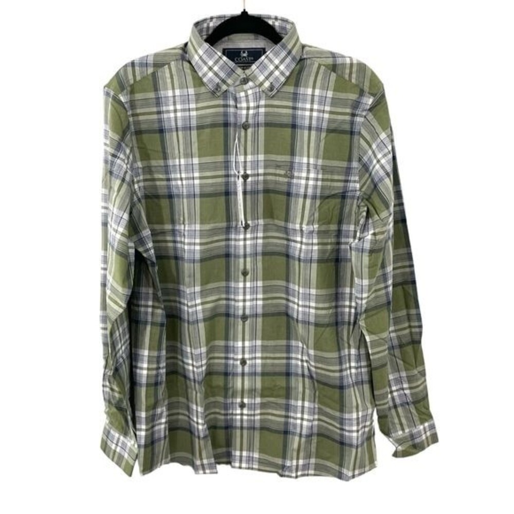 NWT Coast Men's Green "The‎ Anchor Buttondown" Long Sleeve Shirt Size Medium